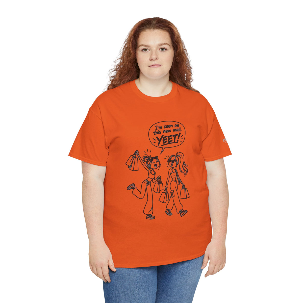 Graphic Tee — "I’m keen on this new mall. YEET" Shopping Cartoon Shirt