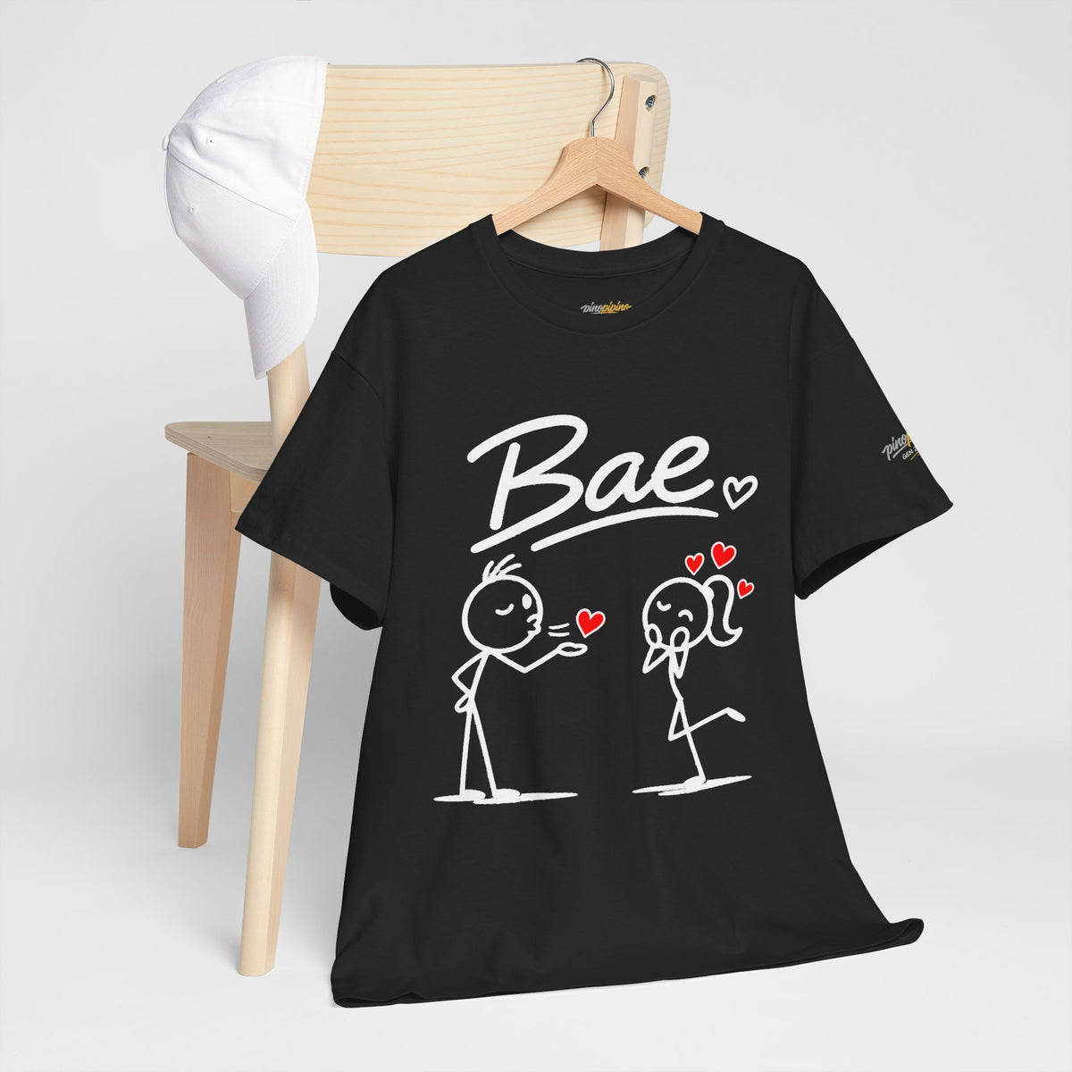 "Bae" Stick Figure Couple T‑Shirt — Cute Romantic Tee