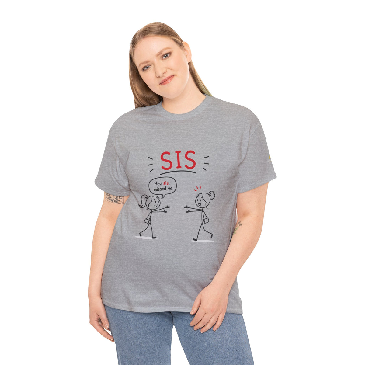 "Hey Sis, Missed Ya" Sister Cartoon Tee —  Funny Matching Shirt