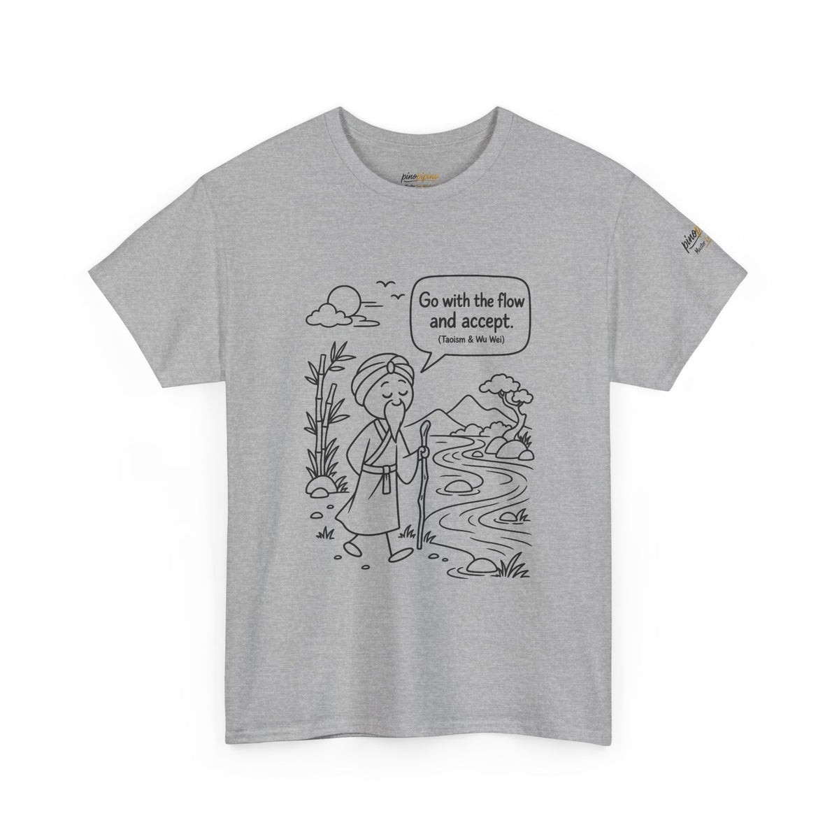 "Go With the Flow" Meditation Tee — Calm Journey Graphic T-Shirt