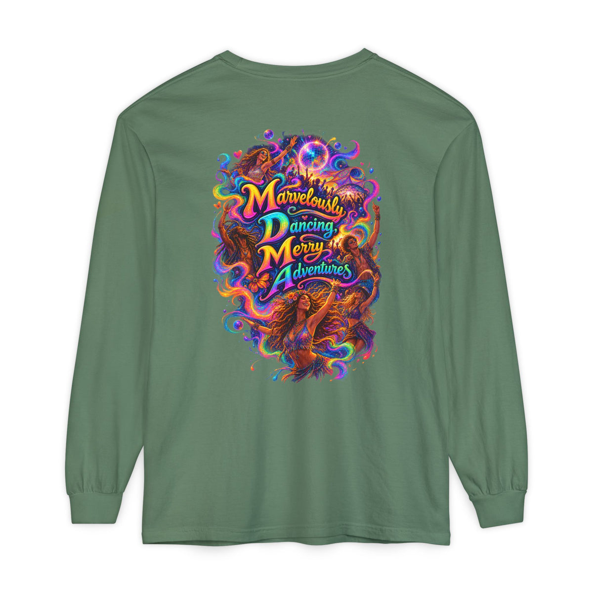 "Marvelously Dancing Merry Adventures" Psychedelic Long Sleeve Tee