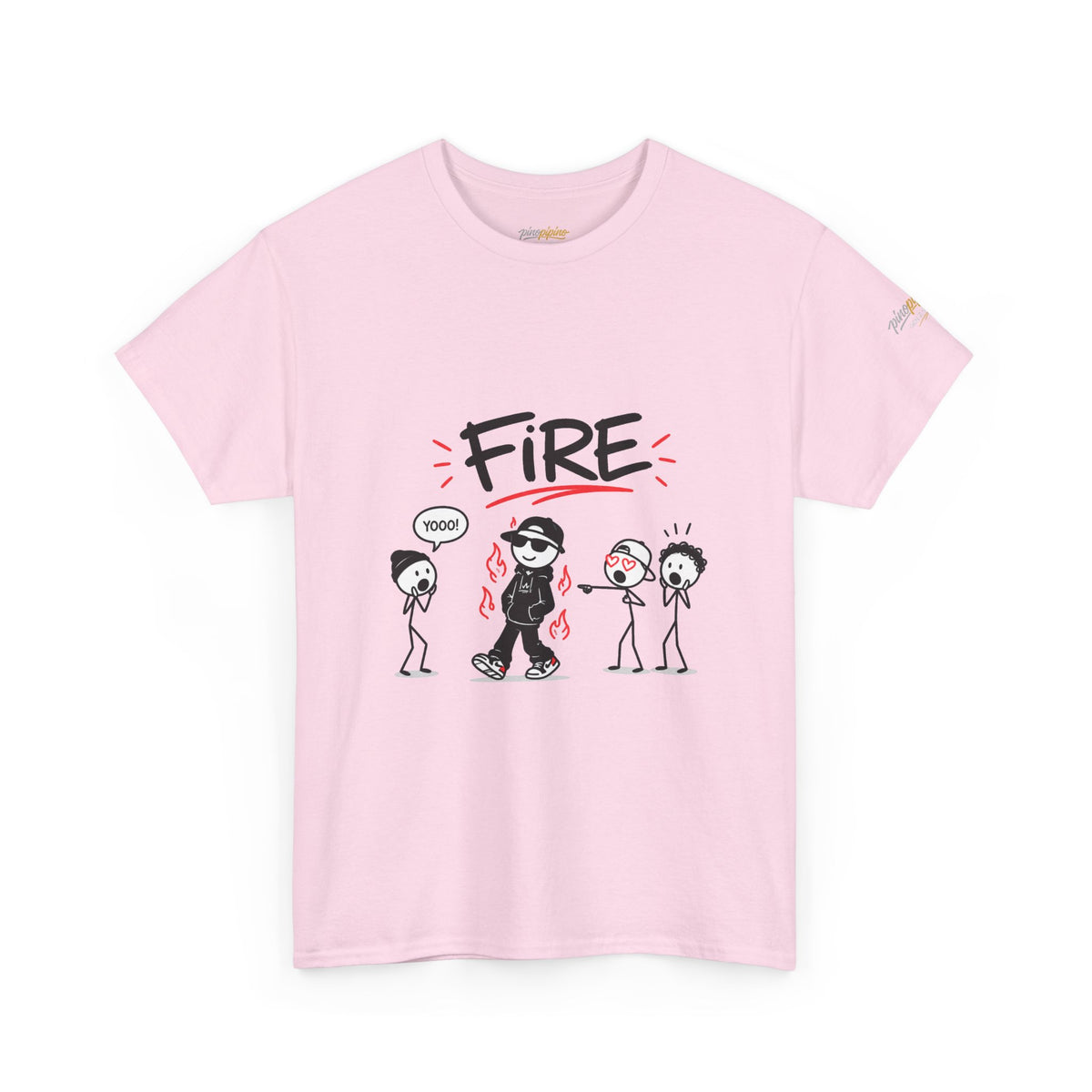 "Fire" Gen Z Slang Stick Figure Tee