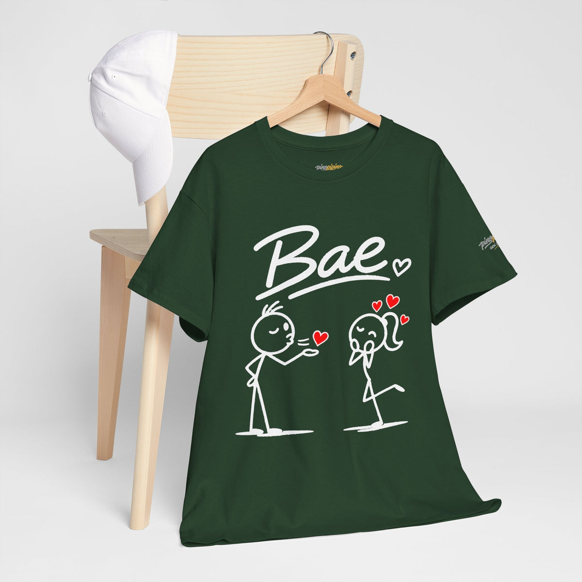"Bae" Stick Figure Couple T‑Shirt — Cute Romantic Tee