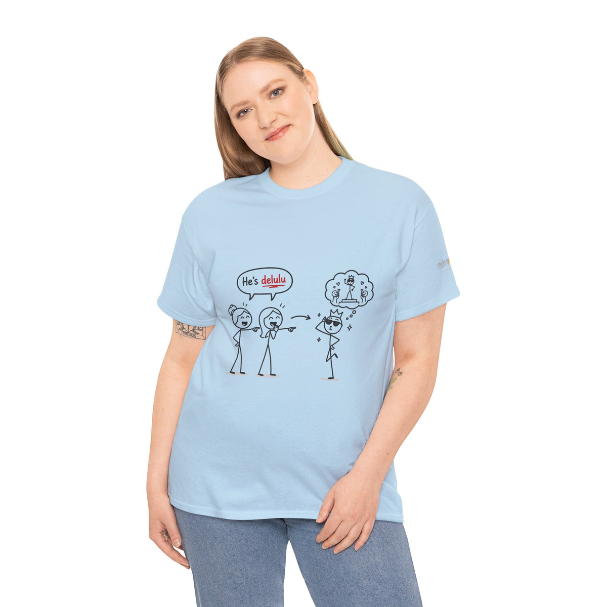 "He's Delulu" Funny Stick Figure Tee