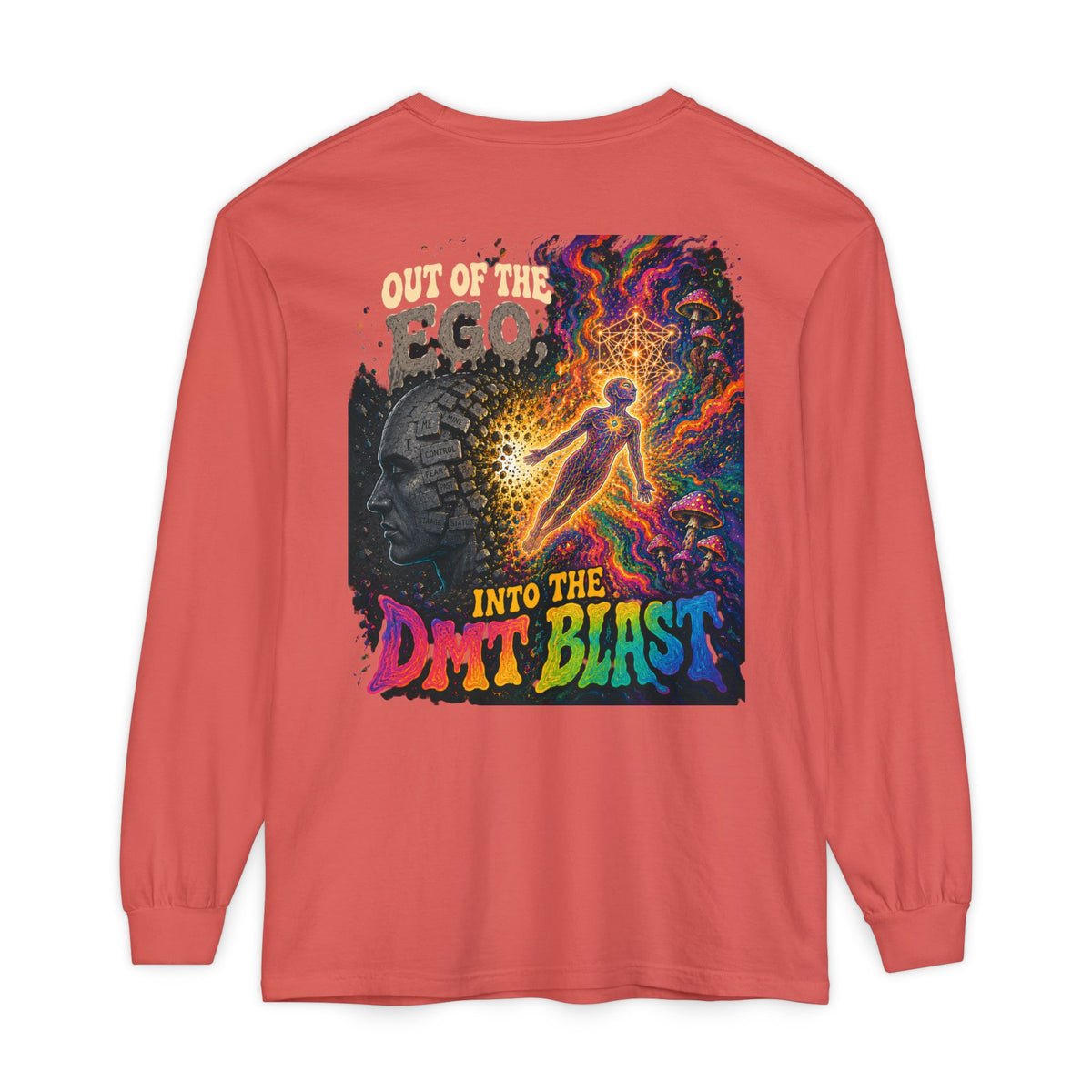 "Out of the Ego" Long Sleeve T-Shirt — Psychedelic DMT Blast Graphic