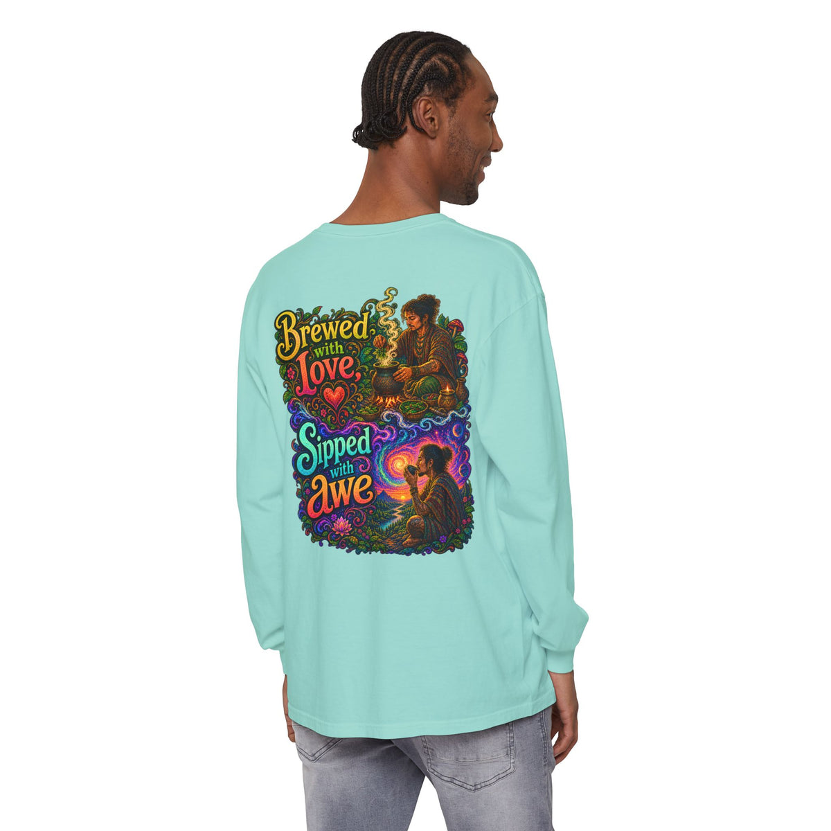 "Brewed with Love, Sipped with Awe" Long Sleeve Tee